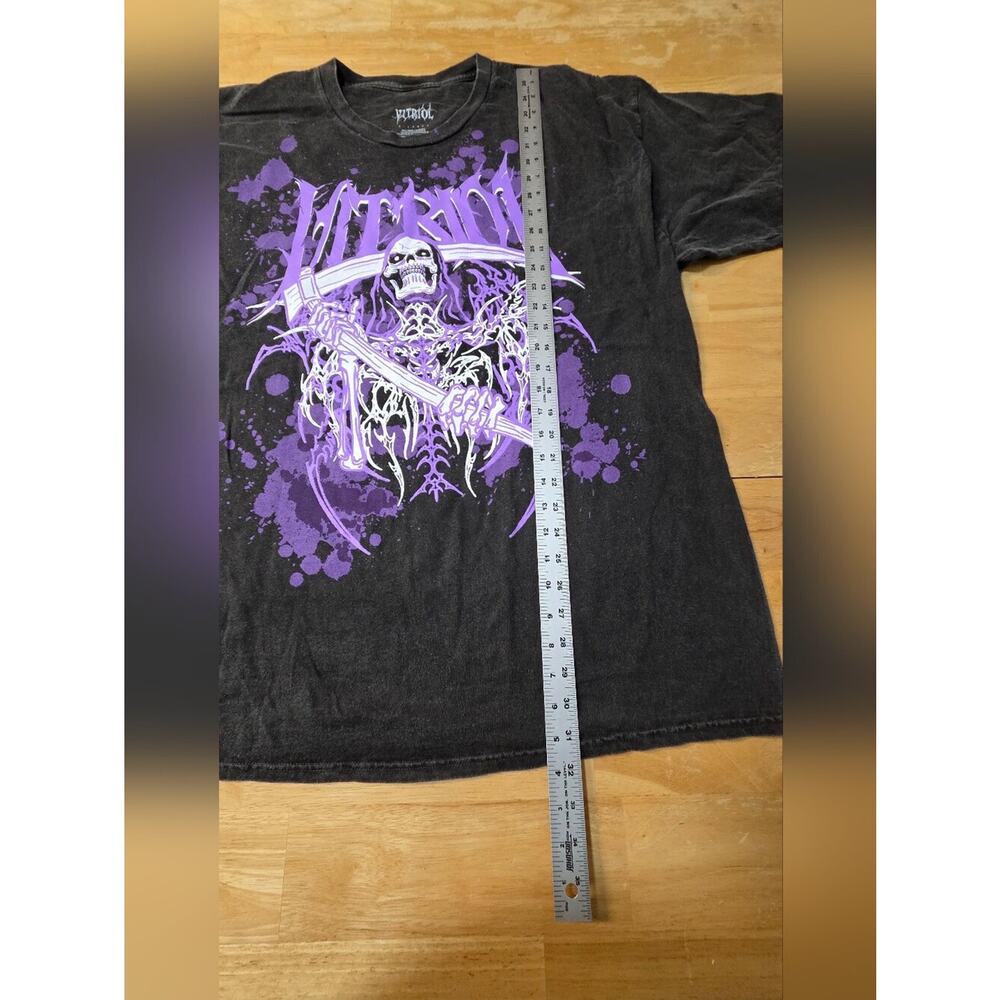 Vitriol Grim Reaper Graphic T-Shirt Xl Black Wash Purple Sickle Metal Zumiez Euc View 4